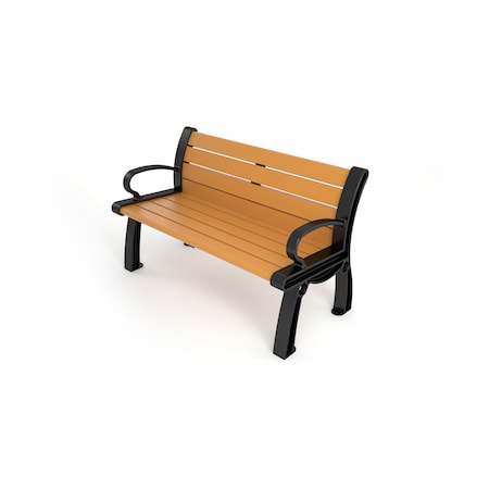Frog Furnishings Cedar 4' Heritage Bench with Black Frame PB 4CEDBFHER